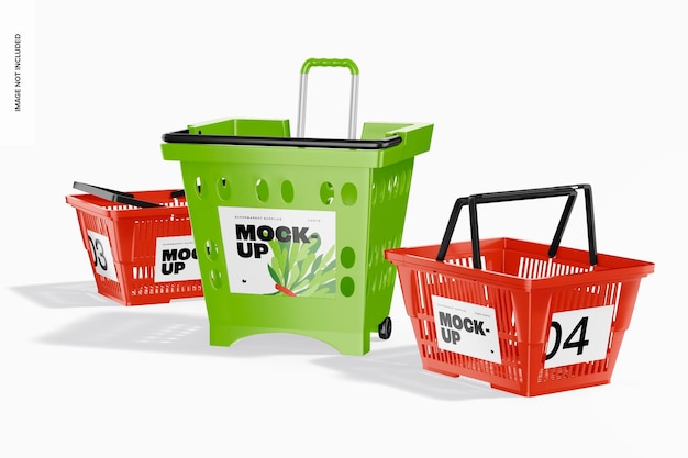 Supermarket Shopping Carts Mockup