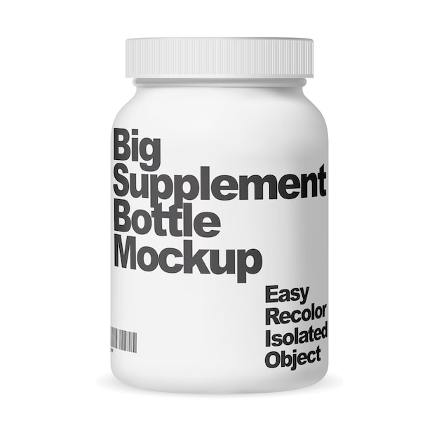 Supplement bottle isolated smart psd template Realistic 3d pill jar design blank