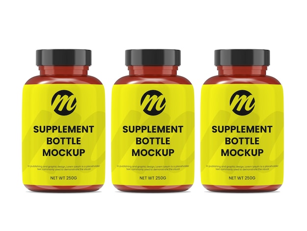 supplement bottle or pill bottle mockup