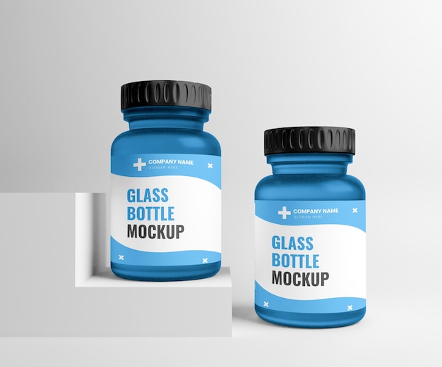 supplement medicine bottle mockup 3d rendering