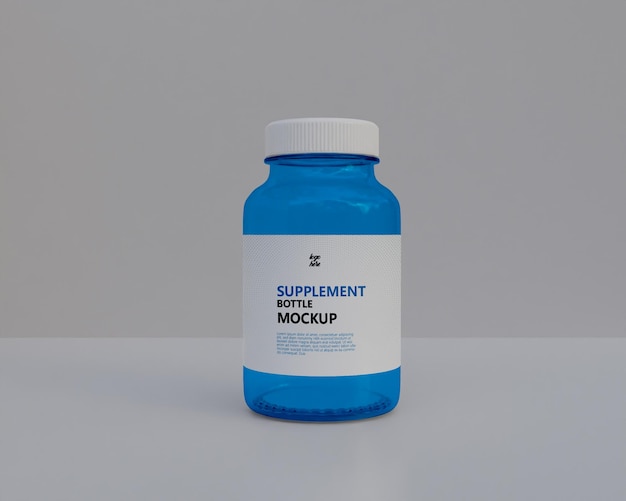 Supplement medicine  glass bottle mockup