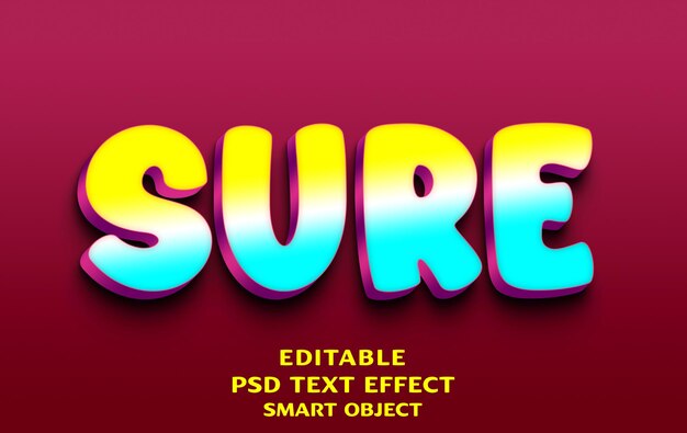 sure 3d text effect design