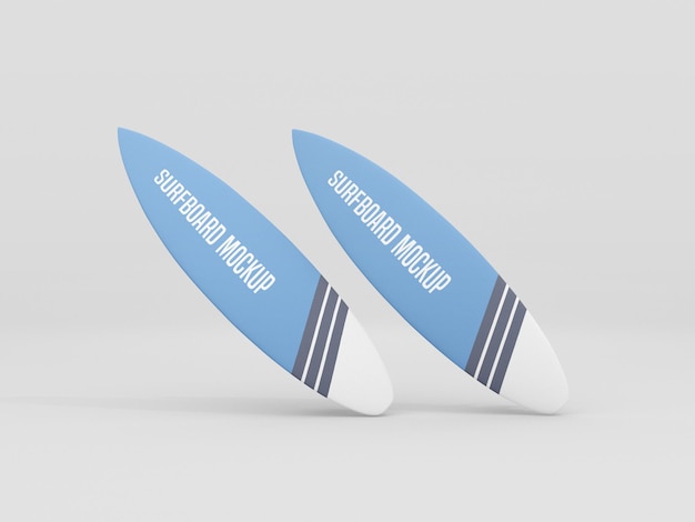 Surfboard  Mockup Set on white background