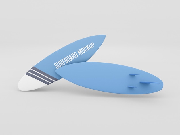 Surfboard  Mockup Set on white background