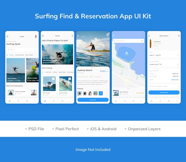 Surfing Find amp Reservation App UI Kit