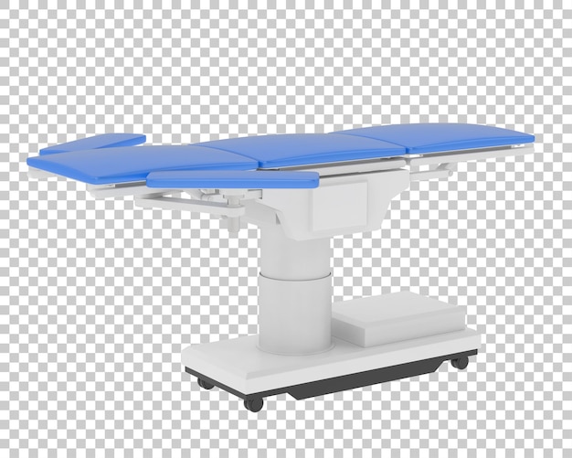 Surgery bed on transparent background 3d rendering illustration