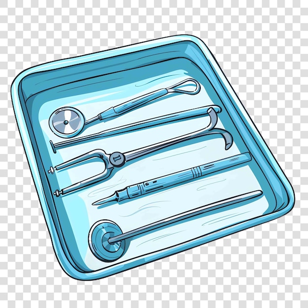 PSD surgical tray transparent background vector elementon transparent background