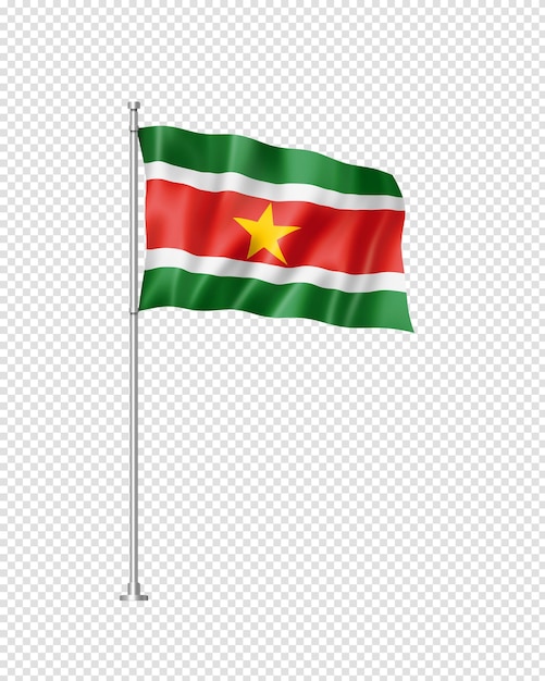 Suriname flag isolated on white