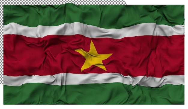 Suriname Flag Waving Cloth Bump Texture Background 3D Rendering