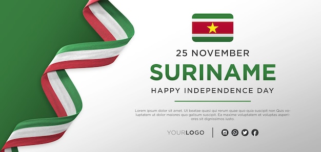 Suriname National Independence Day Celebration Banner, National Anniversary