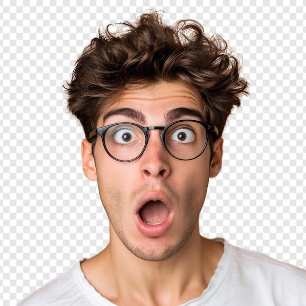 Surprised Man with Glasses