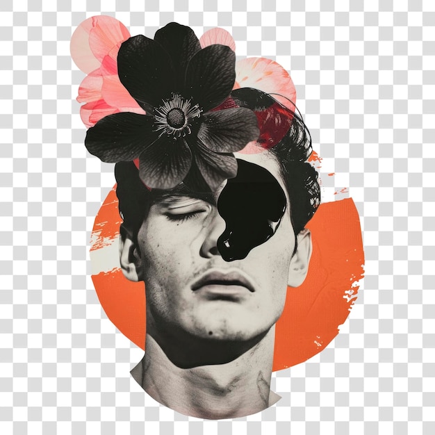 PSD surreal floral head collage