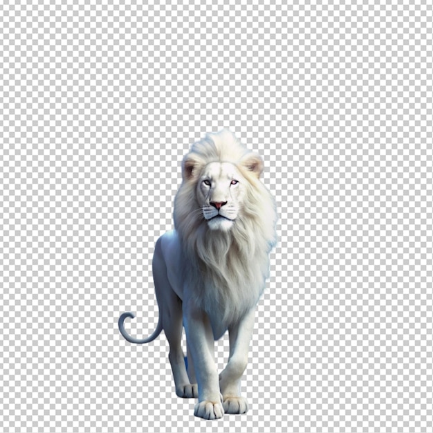 PSD surrealism white lion vintage gate space transparent background