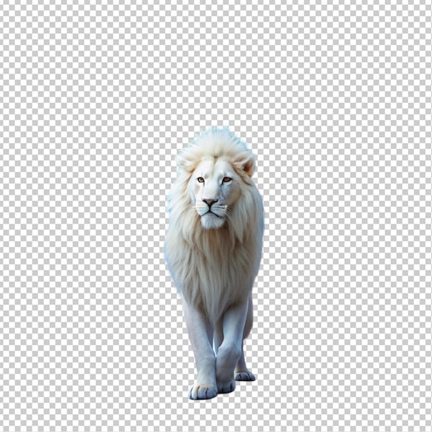 PSD surrealism white lion vintage gate space transparent background