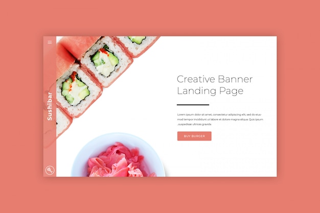 PSD sushi hero banner template