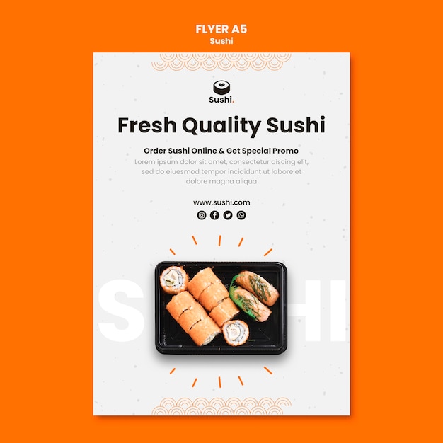 PSD sushi restaurant flyer template