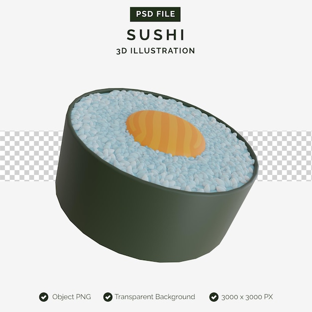 sushi rolls 3d illustration