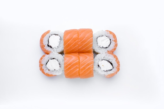 Sushi Rolls Japanese foods maki isolated background Perfect for using in food commercial menu