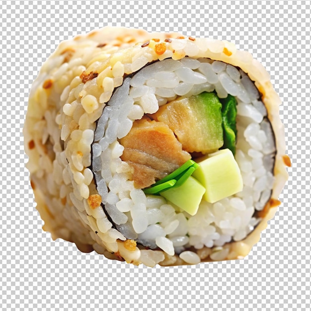 PSD sushi with rice and gingerl on white background