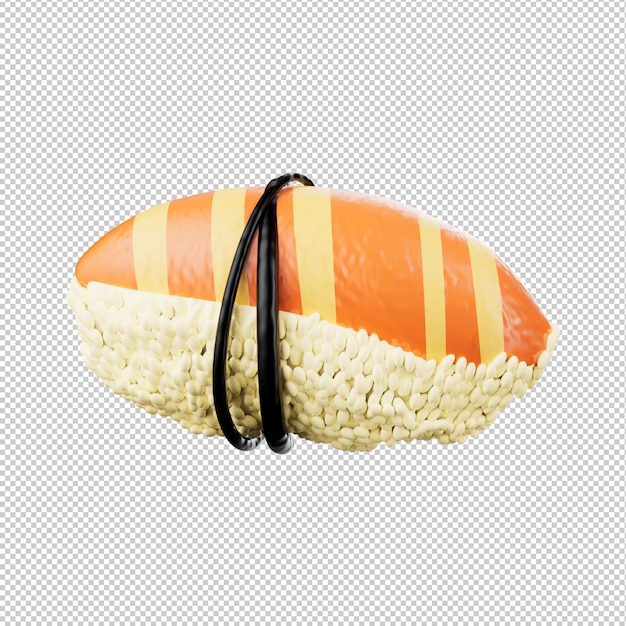 A sushi with a white stripe on the top.