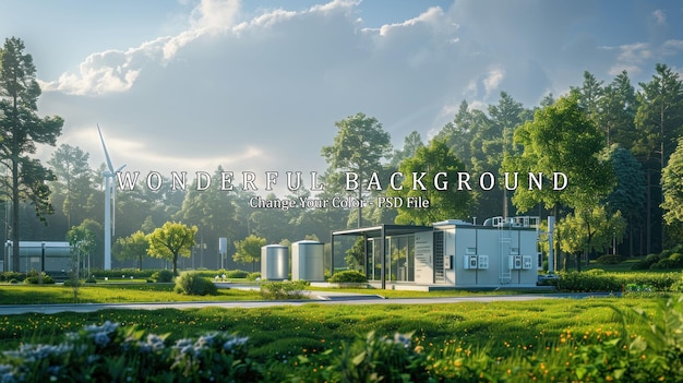 PSD sustainable energy facility in a lush forest setting