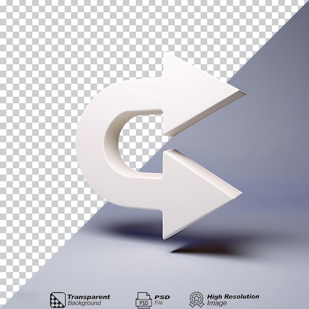 PSD swap arrow symbol white isolated on transparent background