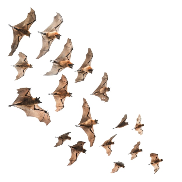 PSD a swarm of flying foxes in flight