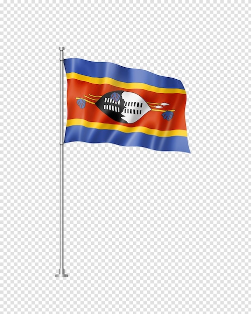 Swaziland flag isolated on white