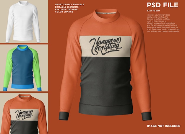 Sweather Raglan Long Sleeve Mockup