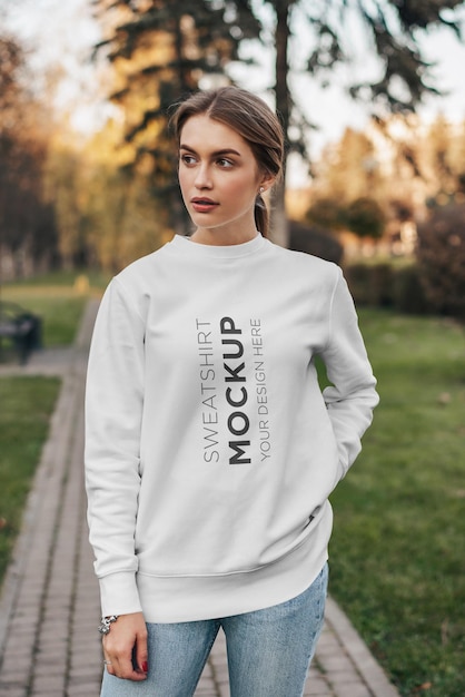 Sweatshirt MockUp Girl on the Street