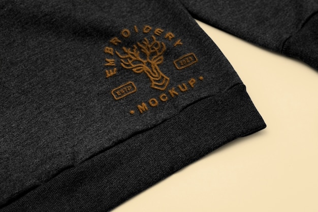 Sweatshirt with embroidery mockup