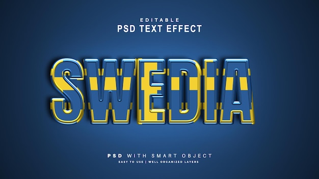 Swedia text effect. editable text smart object