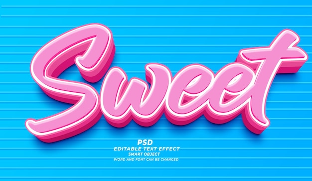 Sweet 3d Editable Text Effect Photoshop PSD Template