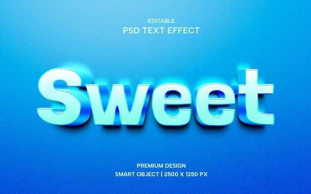 Sweet 3d glowing psd text effect