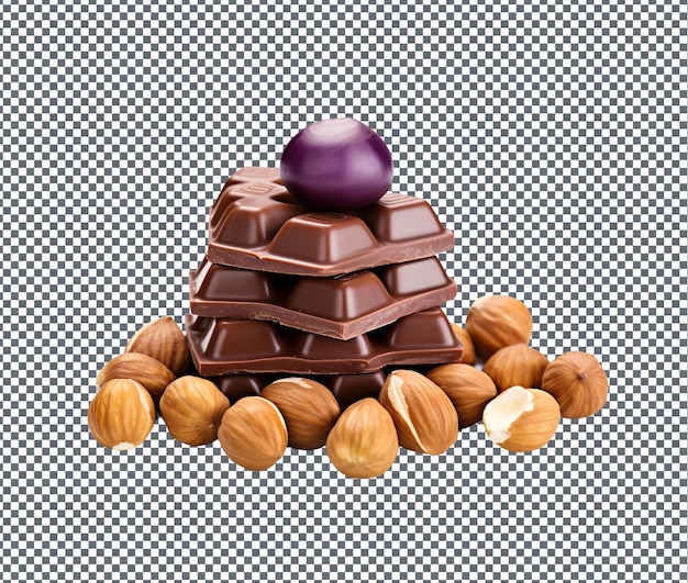 sweet Almond Chocolate isolated on transparent background