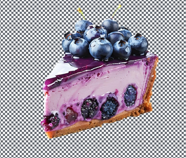 PSD sweet blueberry cheesecake isolated on transparent background