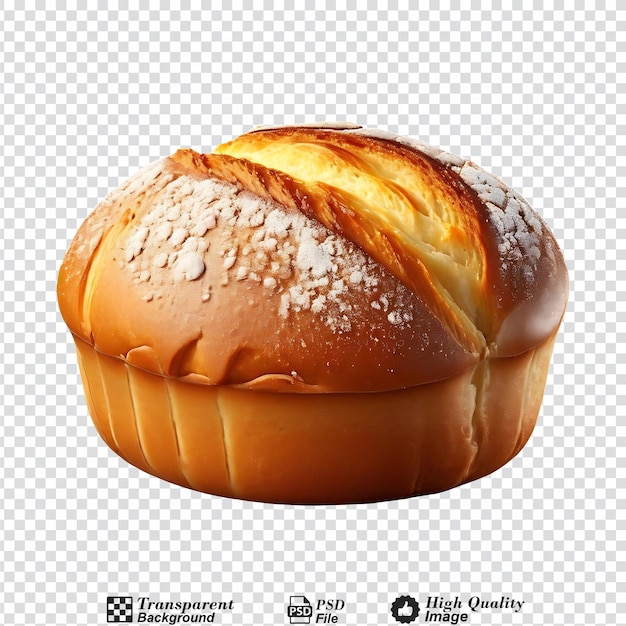 sweet bread with filling isolated on transparent background