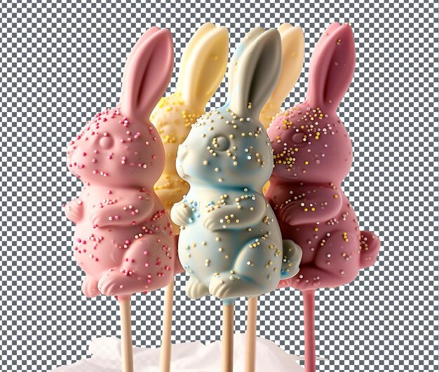 sweet Bunny shaped Cake Pop isolated on transparent background