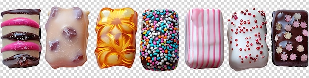 PSD sweet candy set on a transparent background