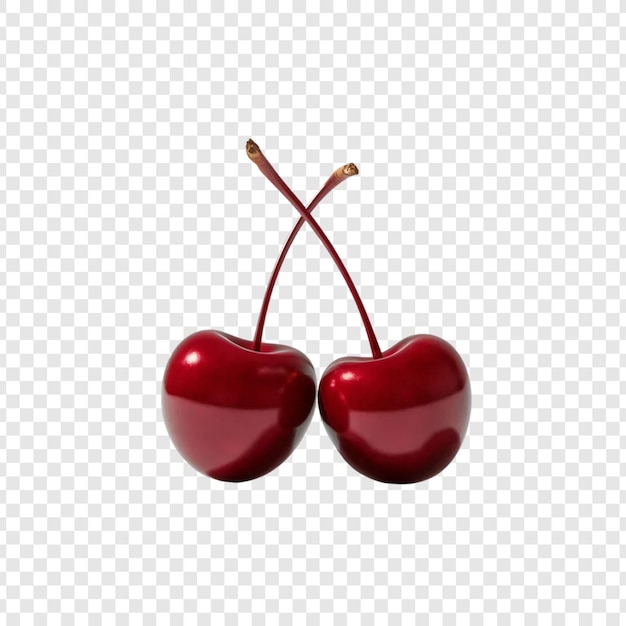 PSD sweet cherries isolated on transparent background