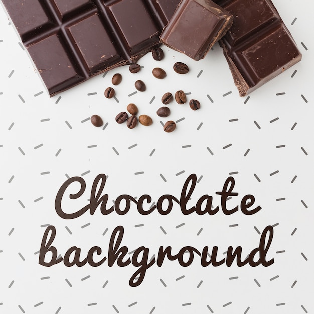 Sweet chocolate bar with white background mock-up