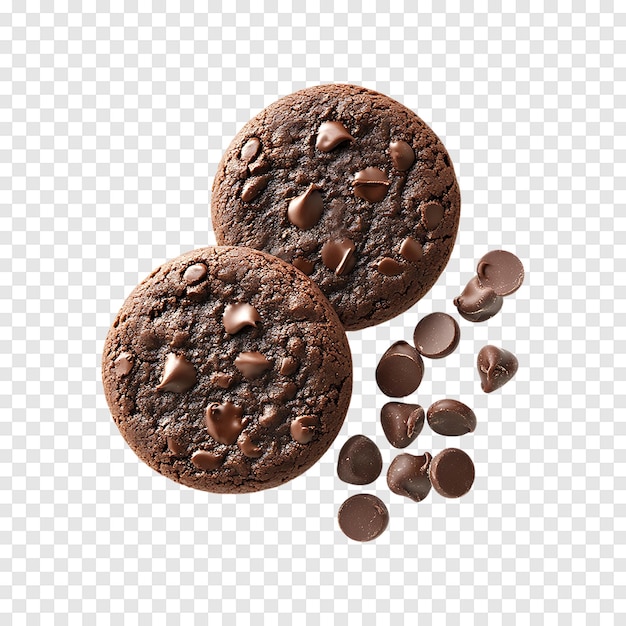 PSD sweet chocolate cookies isolated on a transparent background