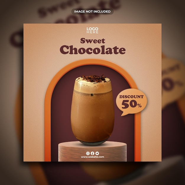 Sweet chocolate social media pos template