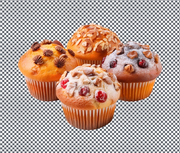 Sweet Christmas Morning Muffins isolated on transparent background