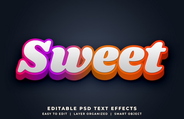 Sweet Colorful 3d Text Style Effect