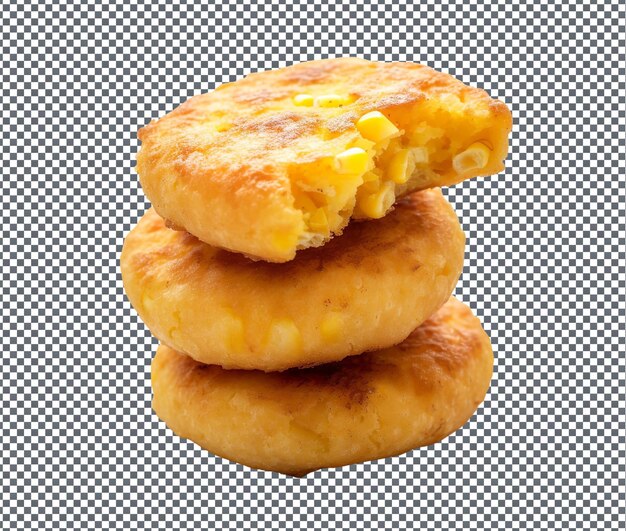 PSD sweet corn cakes isolated on transparent background