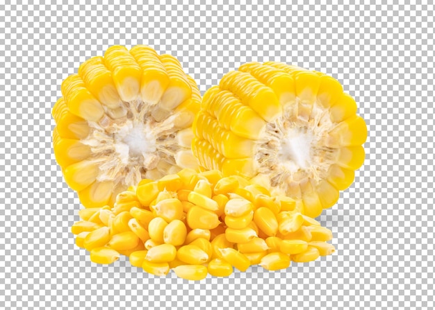 Sweet corn isolated on alpha layer