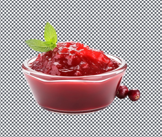 sweet Cranberry Sauce isolated on transparent background