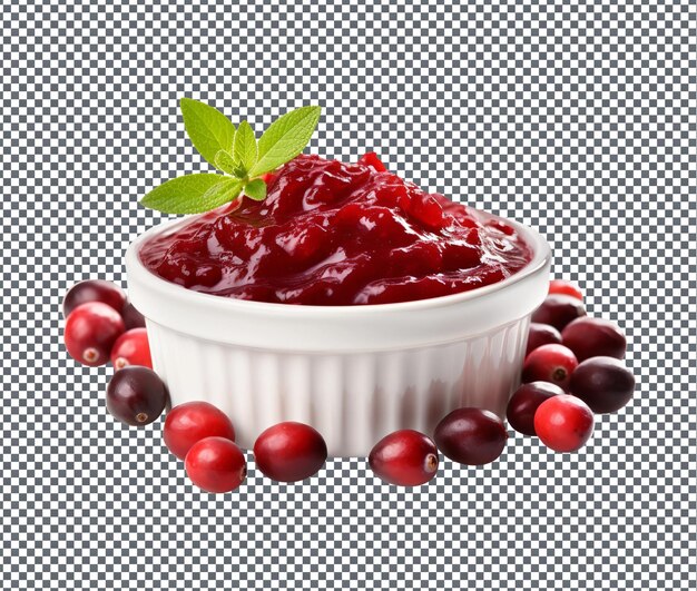 sweet Cranberry Sauce isolated on transparent background