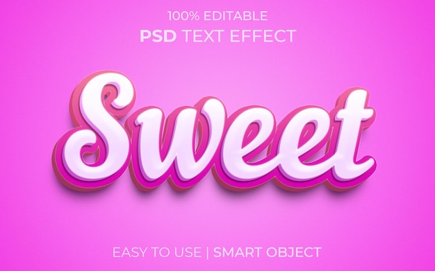 Sweet editable 3d text effect design